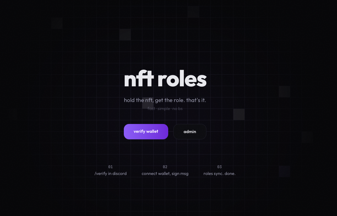 nftroles.xyz verification landing page